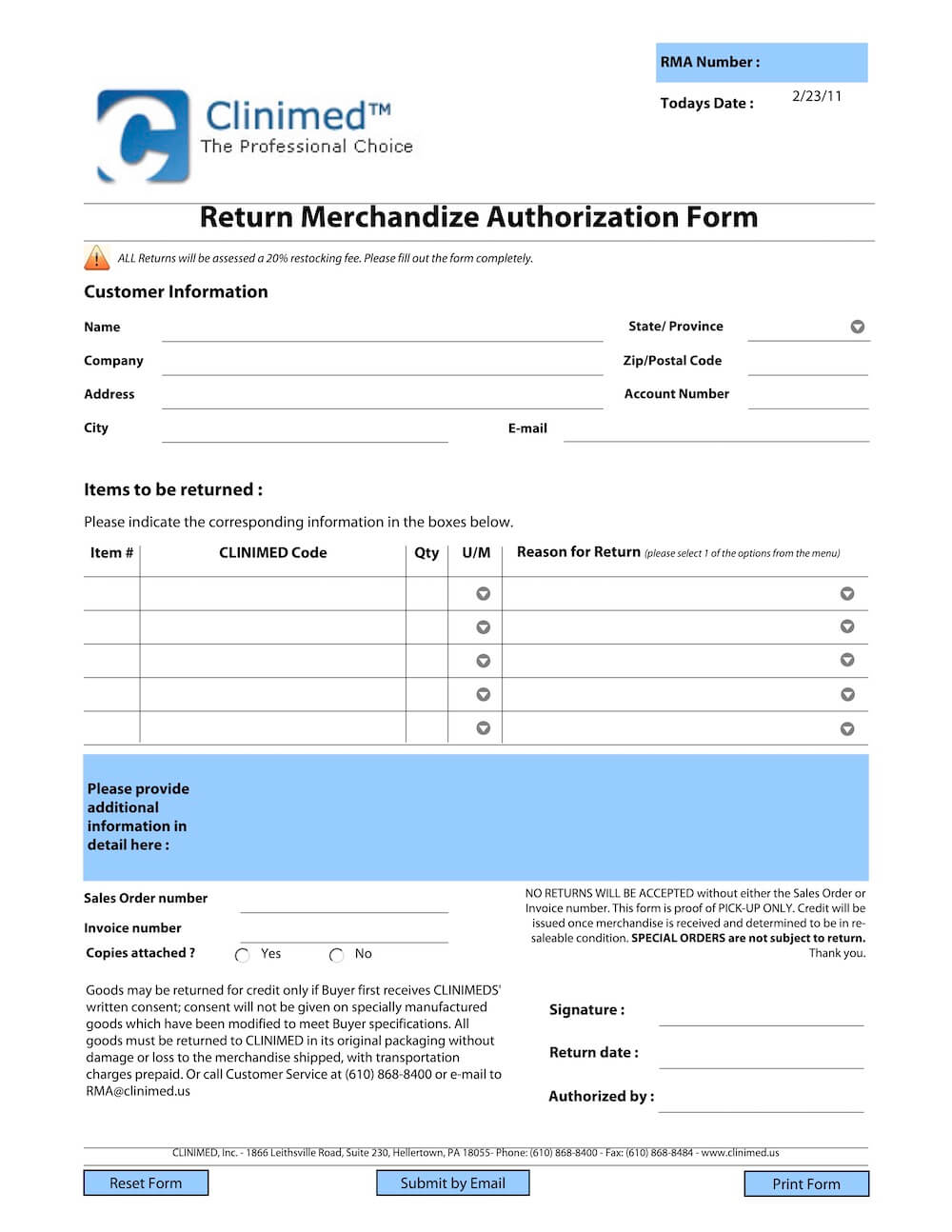 CLINIMED_RMA-form