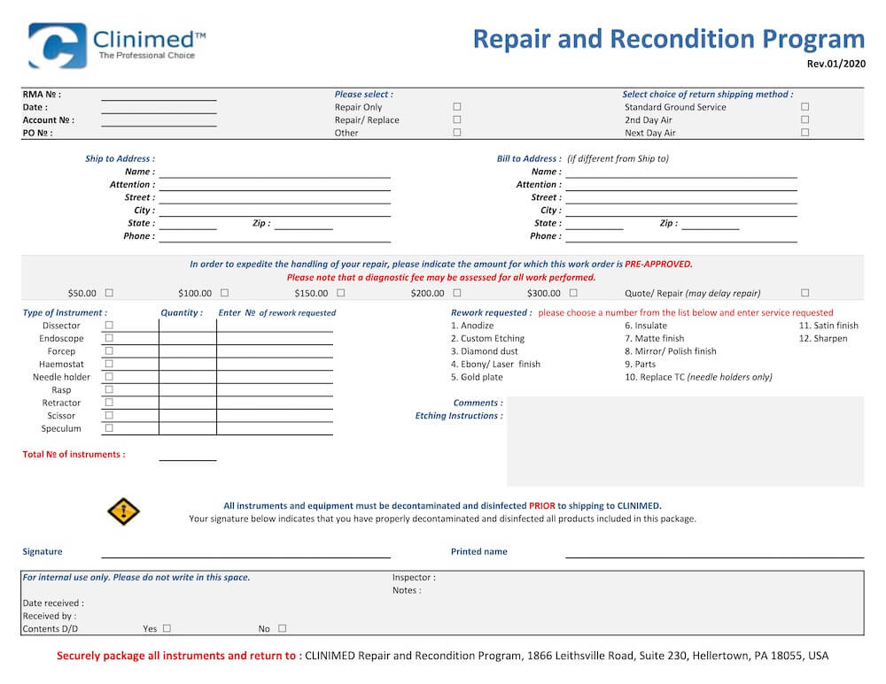 Repair-Recondition-Form